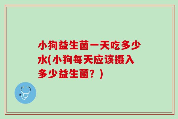 小狗益生菌一天吃多少水(小狗每天应该摄入多少益生菌？)
