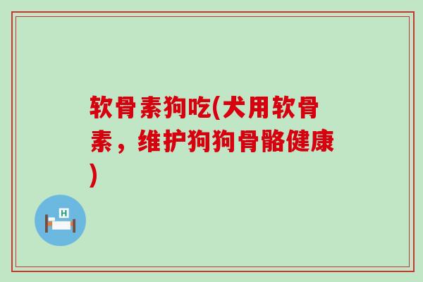 软骨素狗吃(犬用软骨素，维护狗狗骨骼健康)
