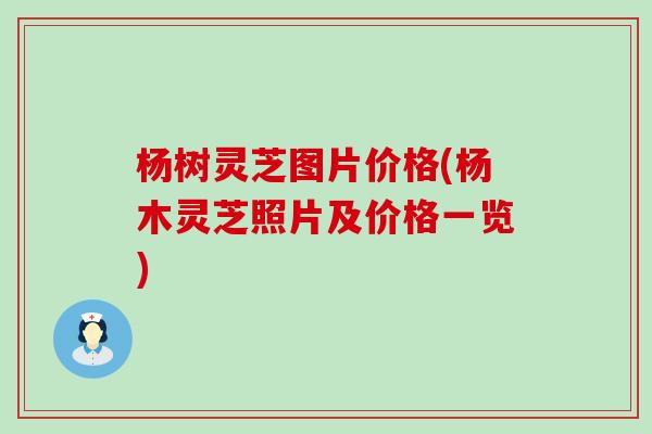 杨树灵芝图片价格(杨木灵芝照片及价格一览)