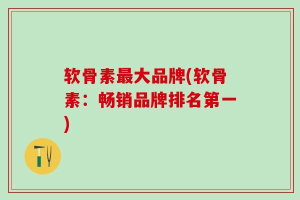 软骨素最大品牌(软骨素：畅销品牌排名第一)