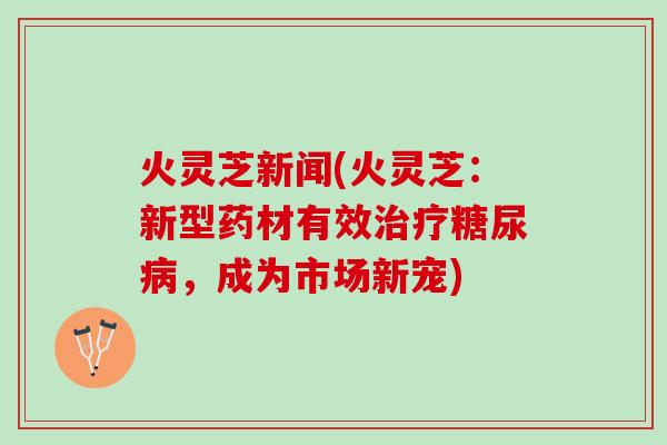 火灵芝新闻(火灵芝：新型药材有效治疗糖尿病，成为市场新宠)