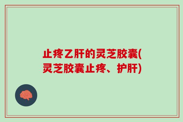 止疼乙肝的灵芝胶囊(灵芝胶囊止疼、护肝)