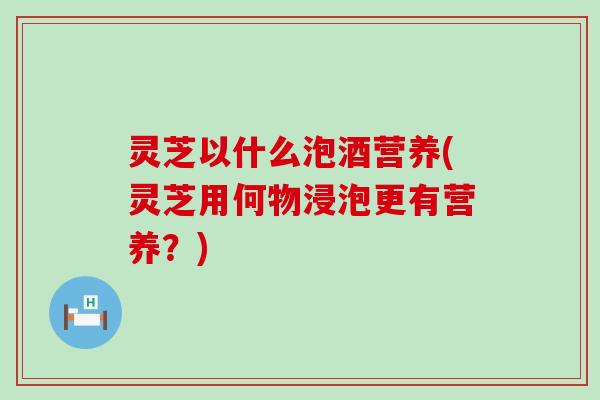 灵芝以什么泡酒营养(灵芝用何物浸泡更有营养？)