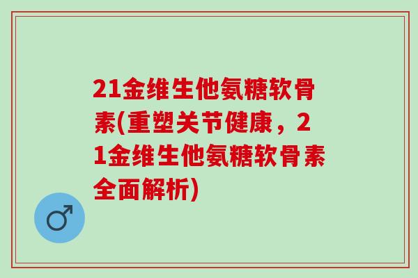 21金维生他氨糖软骨素(重塑关节健康，21金维生他氨糖软骨素全面解析)