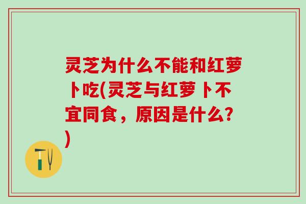 灵芝为什么不能和红萝卜吃(灵芝与红萝卜不宜同食，原因是什么？)