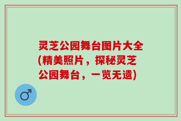 灵芝公园舞台图片大全(精美照片，探秘灵芝公园舞台，一览无遗)