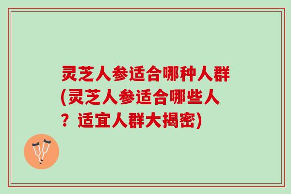 灵芝人参适合哪种人群(灵芝人参适合哪些人？适宜人群大揭密)