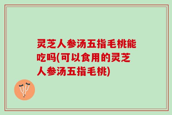 灵芝人参汤五指毛桃能吃吗(可以食用的灵芝人参汤五指毛桃)