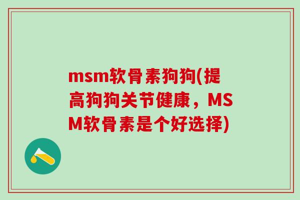 msm软骨素狗狗(提高狗狗关节健康，MSM软骨素是个好选择)