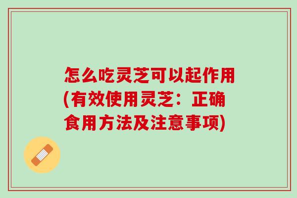 怎么吃灵芝可以起作用(有效使用灵芝：正确食用方法及注意事项)