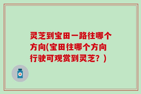 灵芝到宝田一路往哪个方向(宝田往哪个方向行驶可观赏到灵芝？)