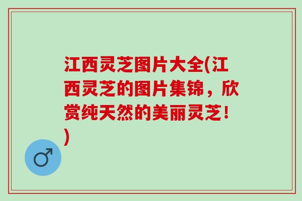 江西灵芝图片大全(江西灵芝的图片集锦，欣赏纯天然的美丽灵芝！)