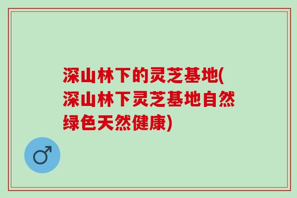 深山林下的灵芝基地(深山林下灵芝基地自然绿色天然健康)