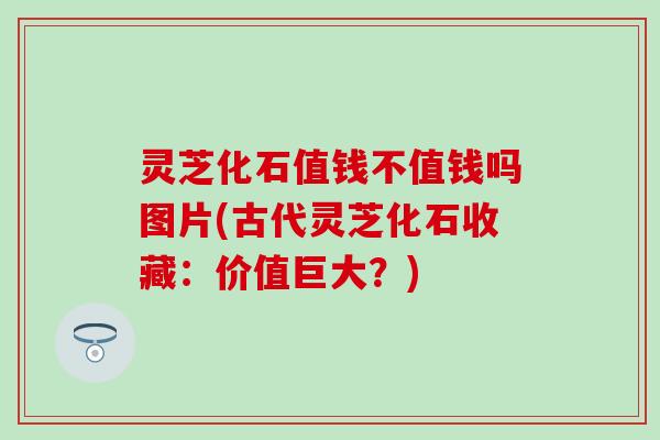灵芝化石值钱不值钱吗图片(古代灵芝化石收藏：价值巨大？)