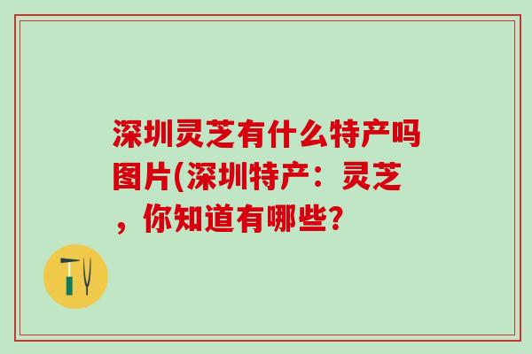 深圳灵芝有什么特产吗图片(深圳特产：灵芝，你知道有哪些？