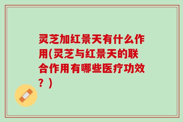 灵芝加红景天有什么作用(灵芝与红景天的联合作用有哪些医疗功效？)