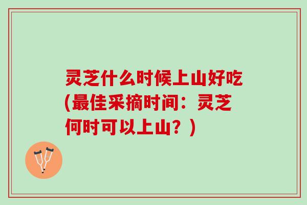 灵芝什么时候上山好吃(最佳采摘时间：灵芝何时可以上山？)