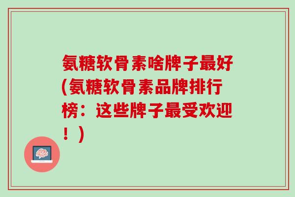 氨糖软骨素啥牌子最好(氨糖软骨素品牌排行榜：这些牌子最受欢迎！)