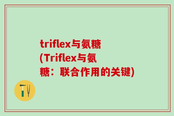 triflex与氨糖(Triflex与氨糖：联合作用的关键)