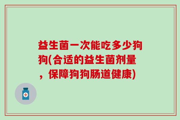 益生菌一次能吃多少狗狗(合适的益生菌剂量，保障狗狗肠道健康)