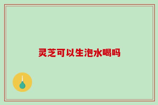 灵芝可以生泡水喝吗