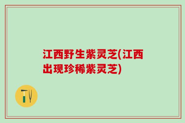 江西野生紫灵芝(江西出现珍稀紫灵芝)