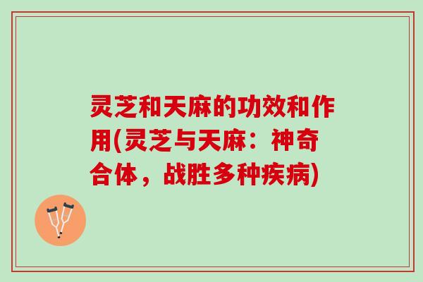 灵芝和天麻的功效和作用(灵芝与天麻：神奇合体，战胜多种疾病)