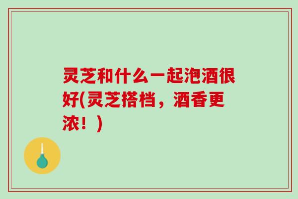 灵芝和什么一起泡酒很好(灵芝搭档,酒香更浓!) 灵芝和什么一起泡酒很好(灵芝搭档,酒香更浓!)