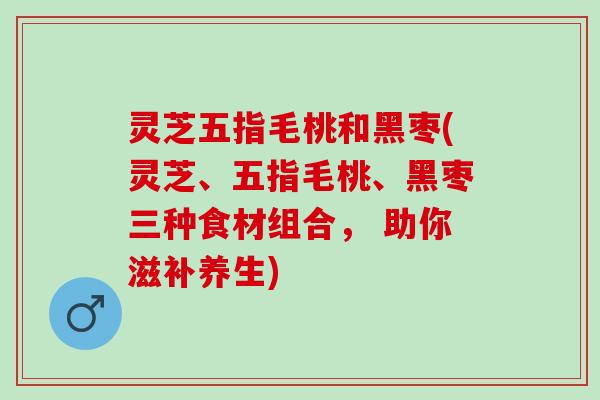 灵芝五指毛桃和黑枣(灵芝、五指毛桃、黑枣三种食材组合， 助你滋补养生)