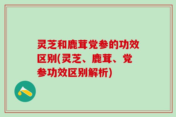 灵芝和鹿茸党参的功效区别(灵芝、鹿茸、党参功效区别解析)