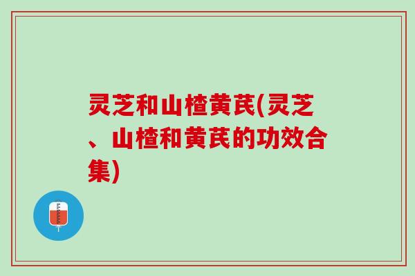 灵芝和山楂黄芪(灵芝、山楂和黄芪的功效合集)
