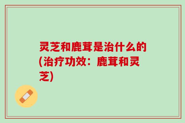 灵芝和鹿茸是治什么的(治疗功效：鹿茸和灵芝)