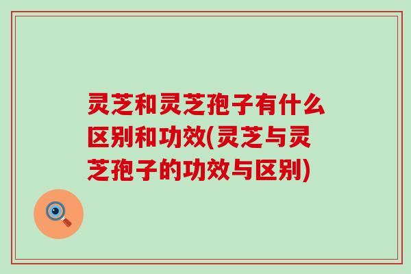 灵芝和灵芝孢子有什么区别和功效(灵芝与灵芝孢子的功效与区别)