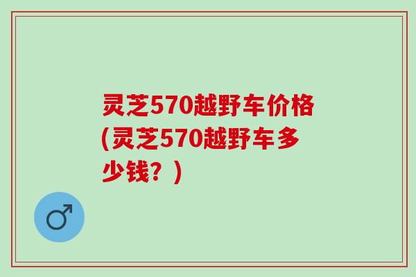 灵芝570越野车价格(灵芝570越野车多少钱？)