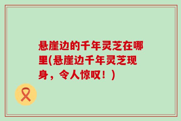 悬崖边的千年灵芝在哪里(悬崖边千年灵芝现身，令人惊叹！)