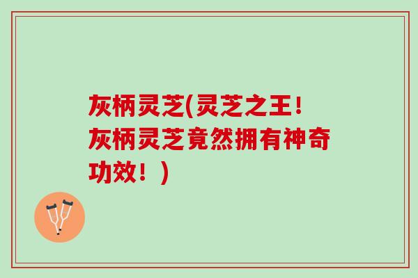 灰柄灵芝(灵芝之王！灰柄灵芝竟然拥有神奇功效！)