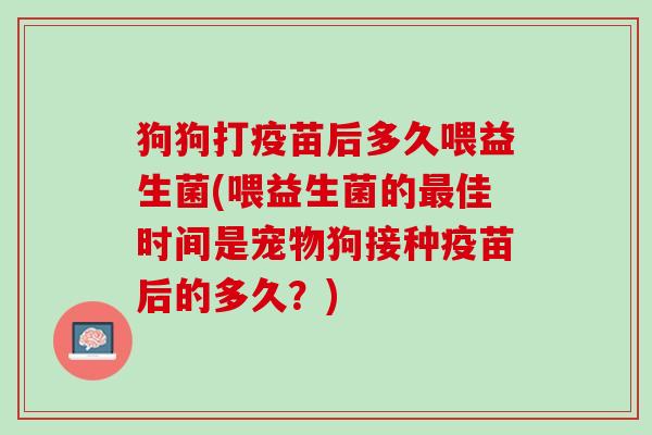 狗狗打疫苗后多久喂益生菌(喂益生菌的最佳时间是宠物狗接种疫苗后的多久？)