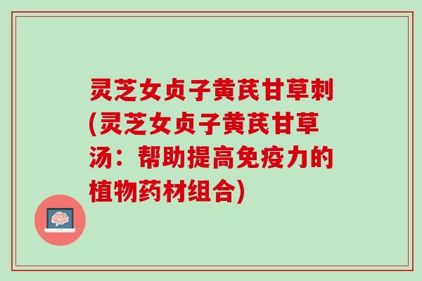 灵芝女贞子黄芪甘草刺(灵芝女贞子黄芪甘草汤：帮助提高免疫力的植物药材组合)