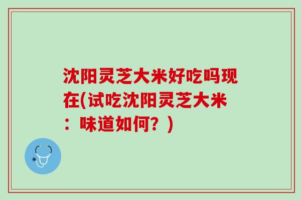 沈阳灵芝大米好吃吗现在(试吃沈阳灵芝大米：味道如何？)