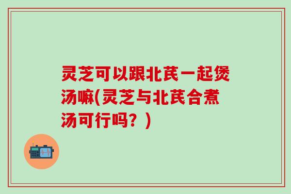 灵芝可以跟北芪一起煲汤嘛(灵芝与北芪合煮汤可行吗？)