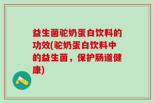 益生菌驼奶蛋白饮料的功效(驼奶蛋白饮料中的益生菌，保护肠道健康)