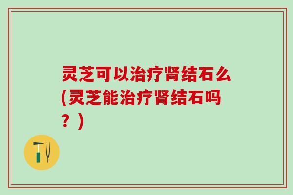 灵芝可以治疗肾结石么(灵芝能治疗肾结石吗？)