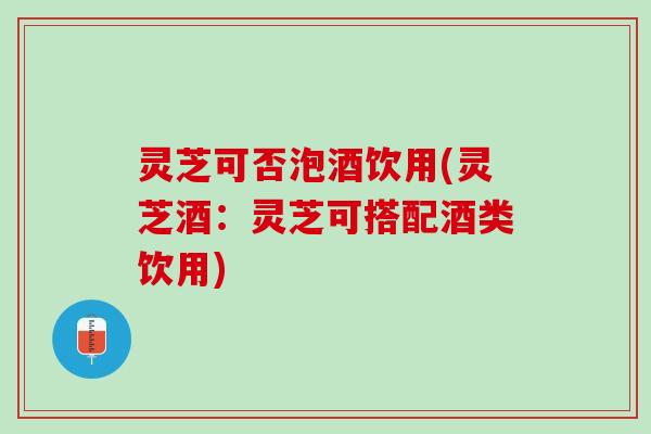 灵芝可否泡酒饮用(灵芝酒：灵芝可搭配酒类饮用)