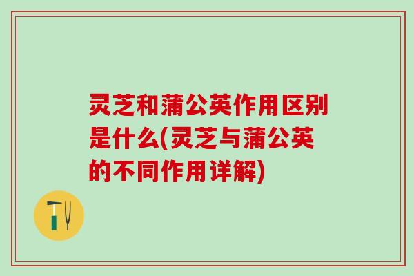 灵芝和蒲公英作用区别是什么(灵芝与蒲公英的不同作用详解)