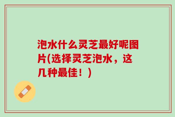 泡水什么灵芝最好呢图片(选择灵芝泡水，这几种最佳！)