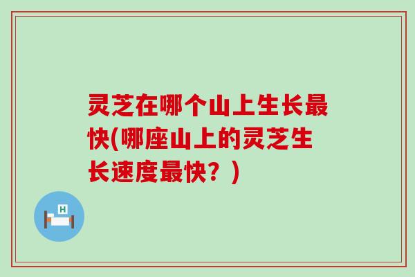 灵芝在哪个山上生长最快(哪座山上的灵芝生长速度最快？)