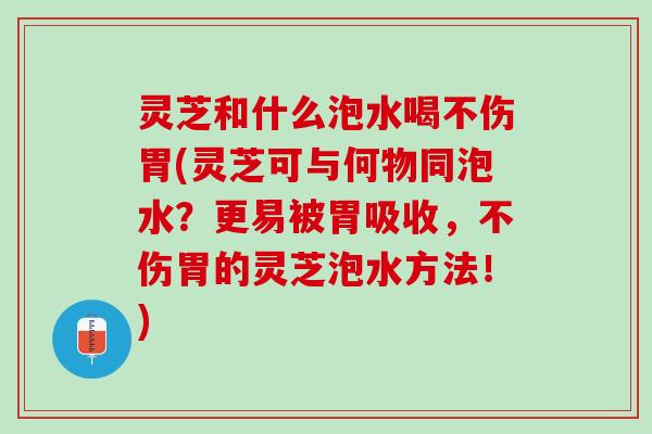 灵芝和什么泡水喝不伤胃(灵芝可与何物同泡水？更易被胃吸收，不伤胃的灵芝泡水方法！)
