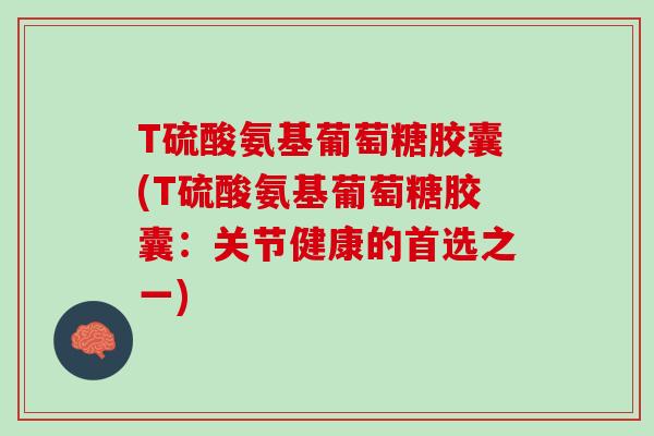 T硫酸氨基葡萄糖胶囊(T硫酸氨基葡萄糖胶囊：关节健康的首选之一)