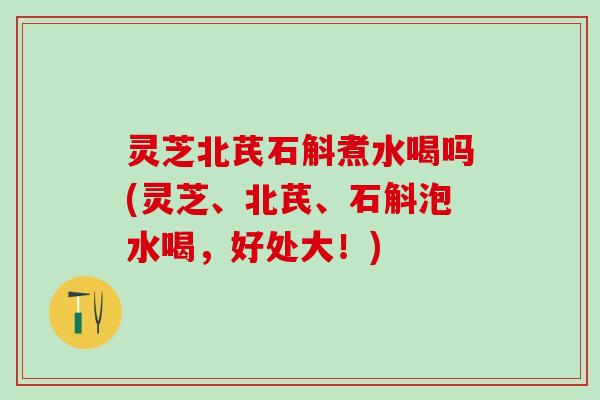 灵芝北芪石斛煮水喝吗(灵芝、北芪、石斛泡水喝，好处大！)