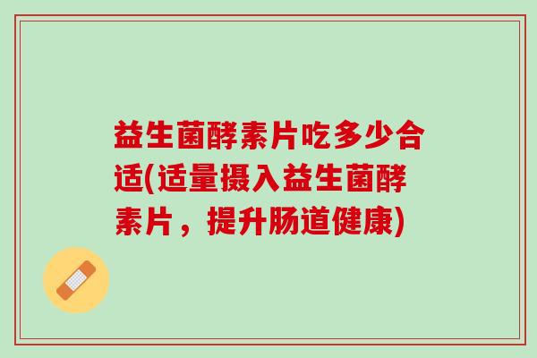 益生菌酵素片吃多少合适(适量摄入益生菌酵素片，提升肠道健康)